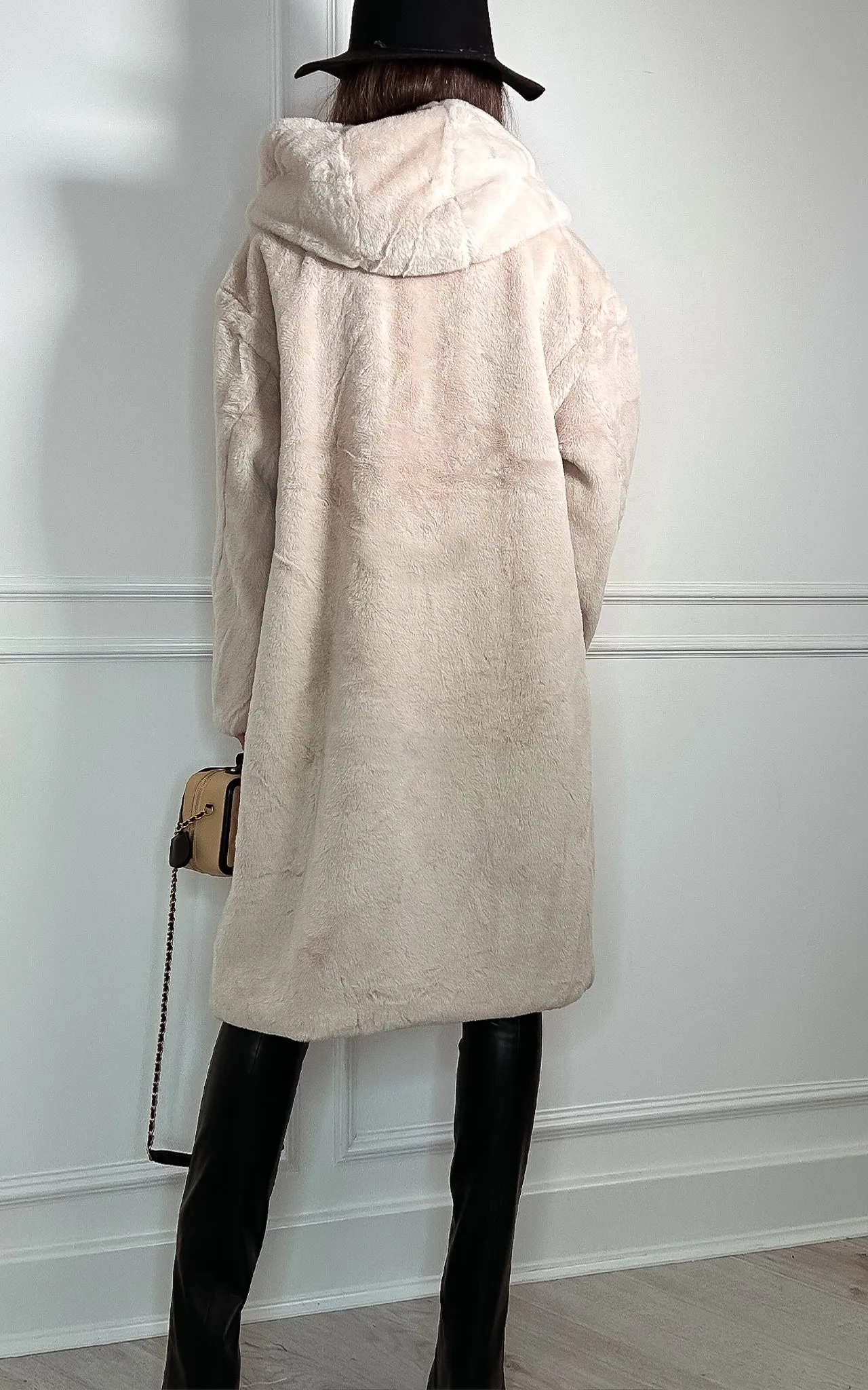 Cosy Baby Beige Premium Faux Fur Hooded Coat