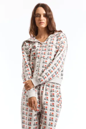 GREY I HEART ME BUTTERFLY HOODIE