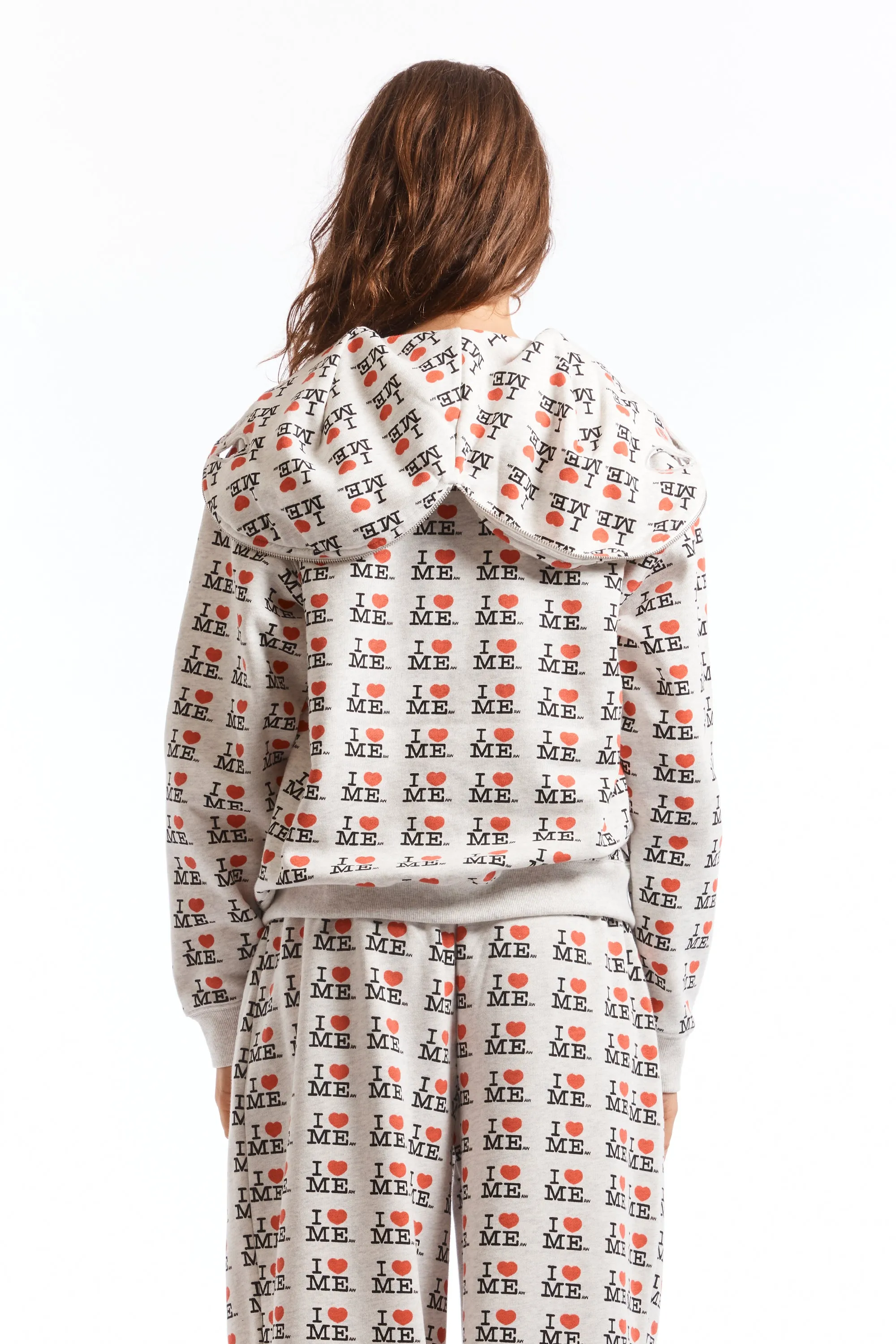 GREY I HEART ME BUTTERFLY HOODIE
