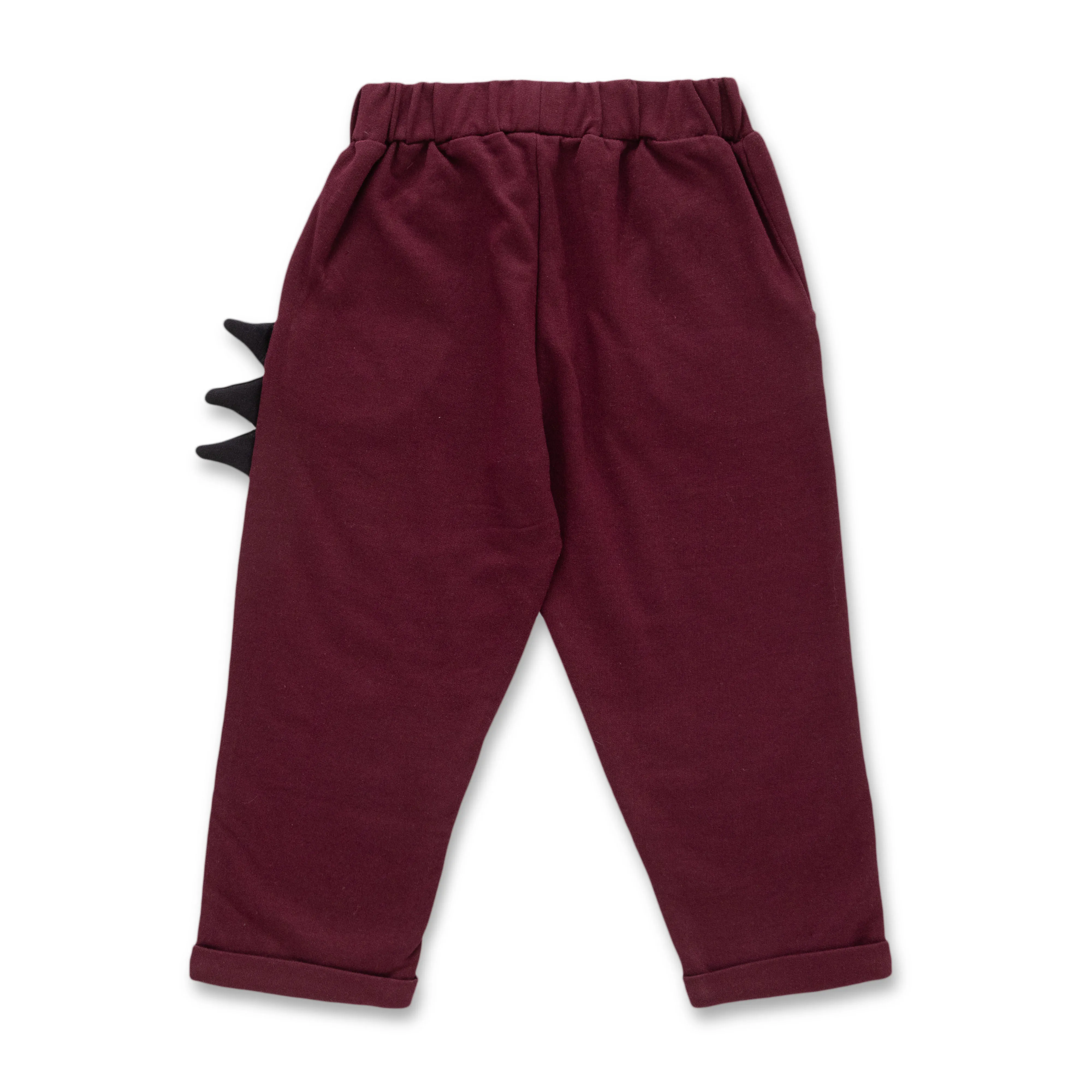 Juscubs Dino-Themed Jogger Pants - Maroon with Side Spikes