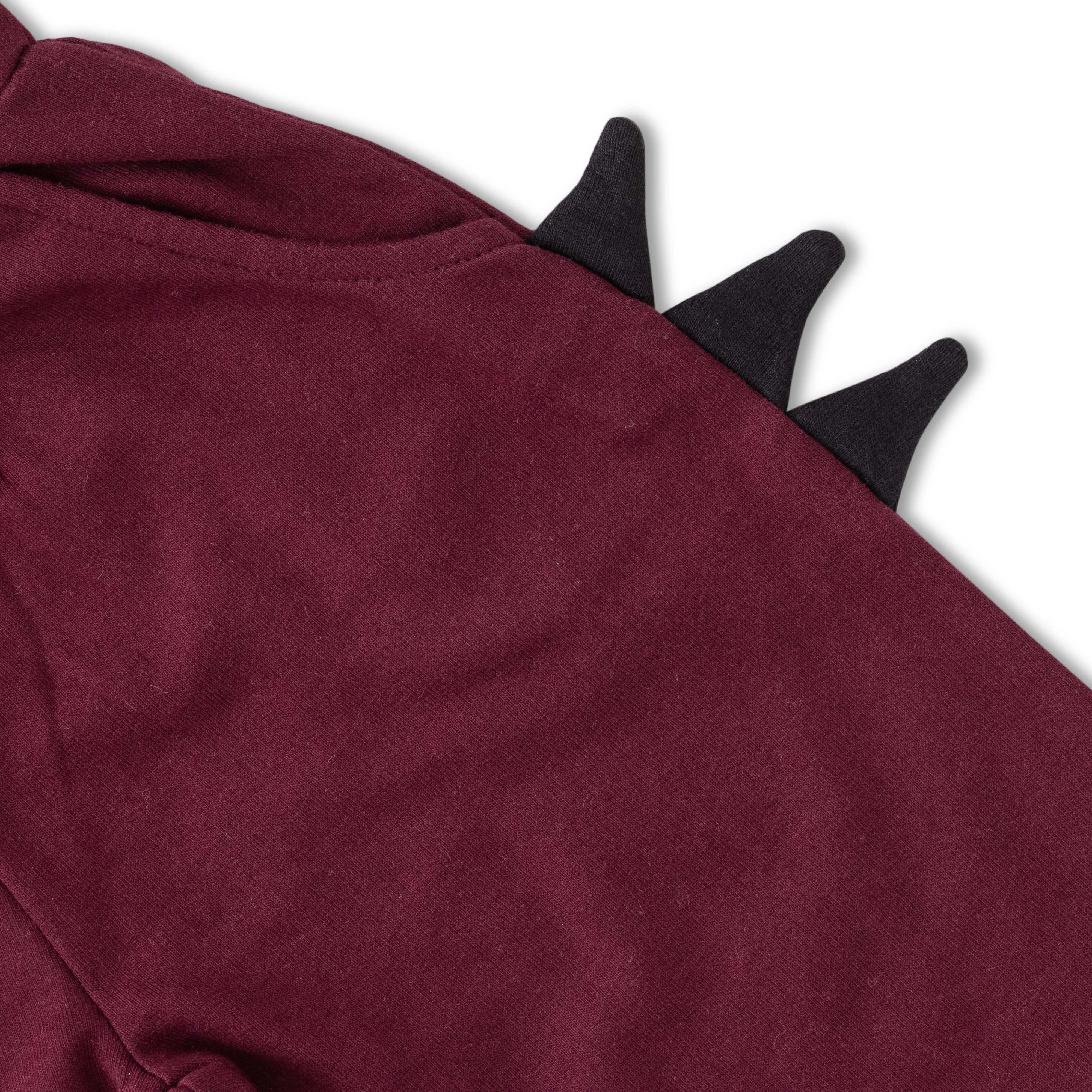 Juscubs Dino-Themed Jogger Pants - Maroon with Side Spikes