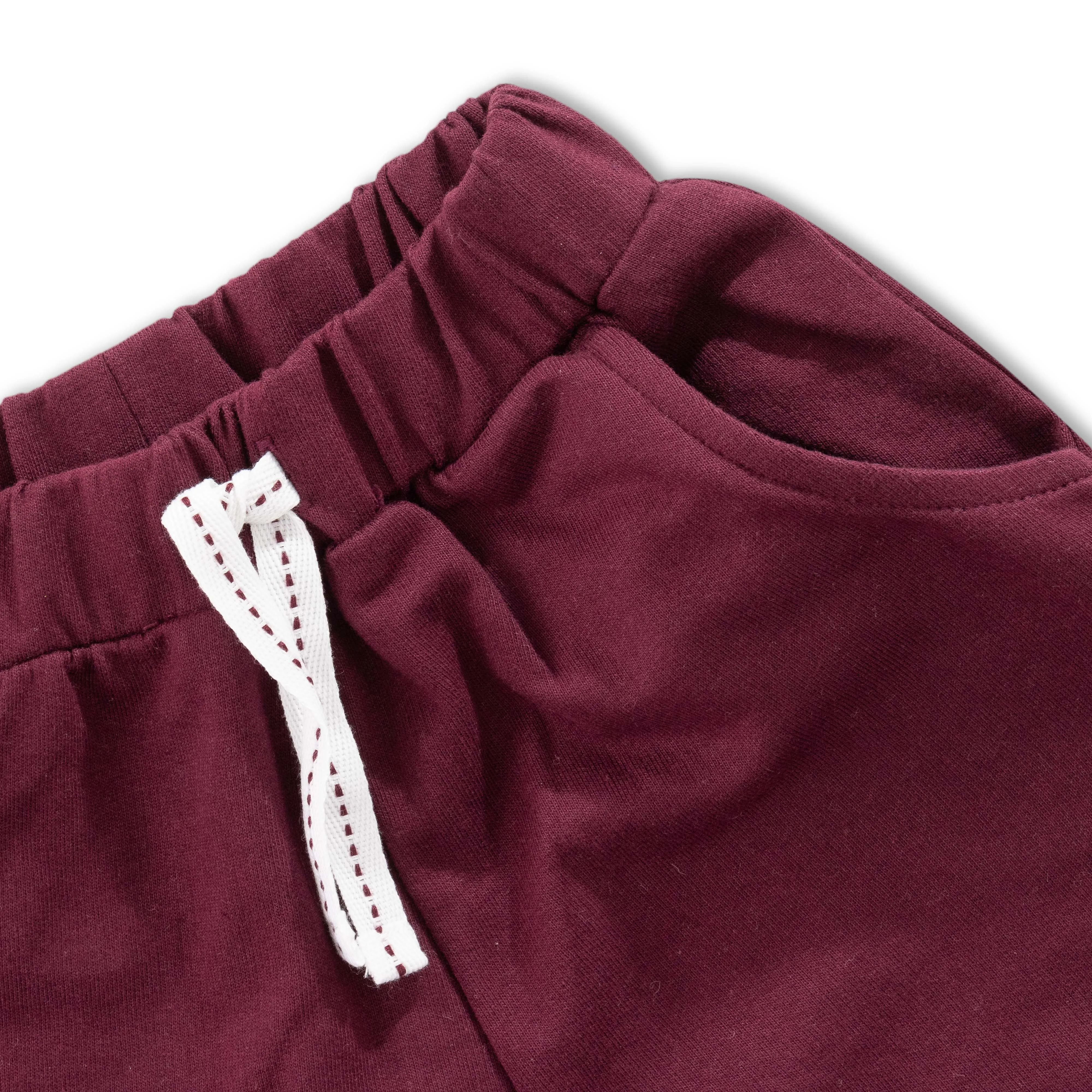Juscubs Dino-Themed Jogger Pants - Maroon with Side Spikes