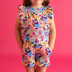 Lisa Frank Panda Painter French Terry Short Overalls