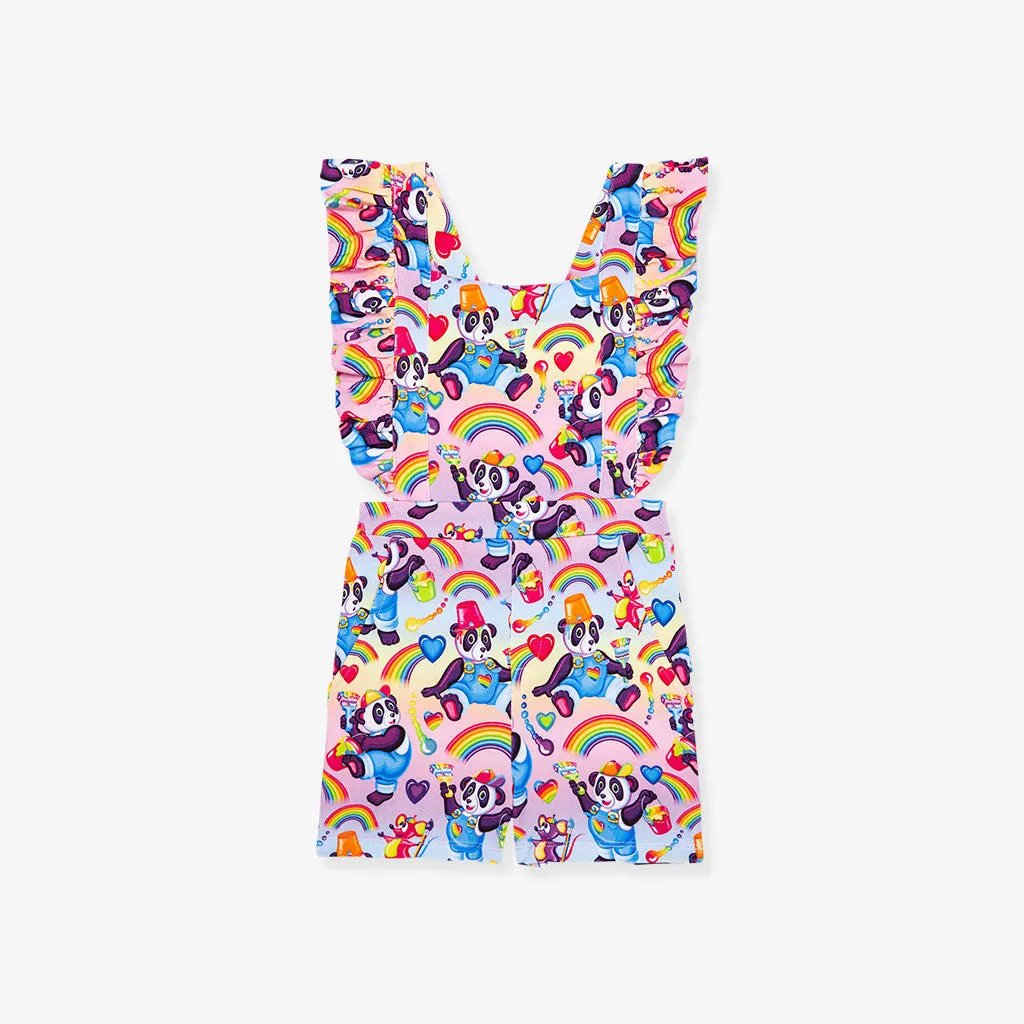 Lisa Frank Panda Painter French Terry Short Overalls