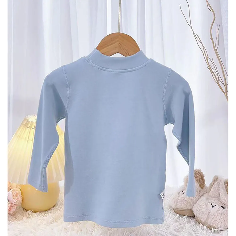 Little Surprise Box Blue Kelly Crew Neck Upper & Lower Body Thermal Winter Warmers For Kids-Set Of 2 Pcs
