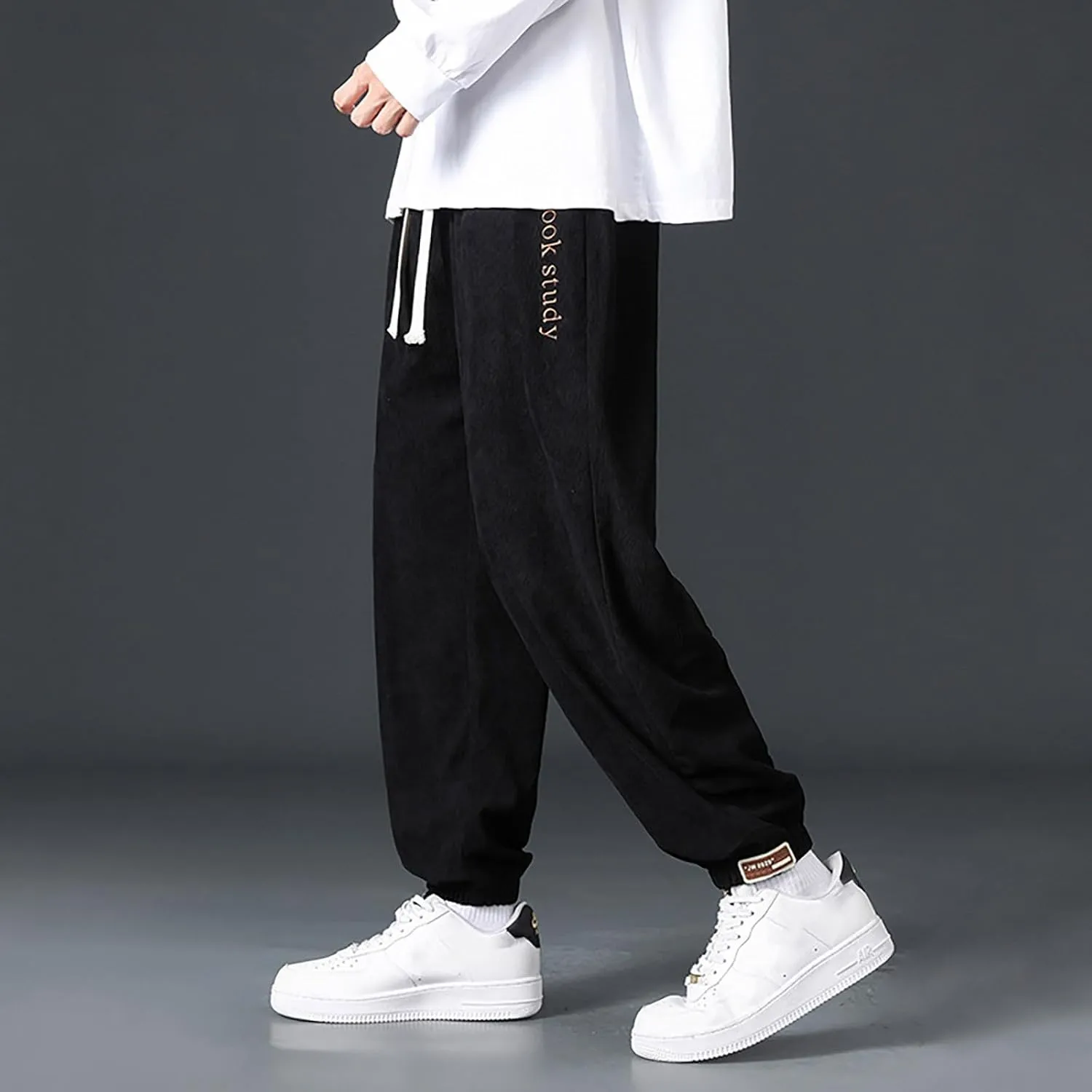 Mens Casual Joggers Pants Cotton Drawstring Chino Cargo Pants Hiking Outdoor Track Jogging Sweatpants Pants