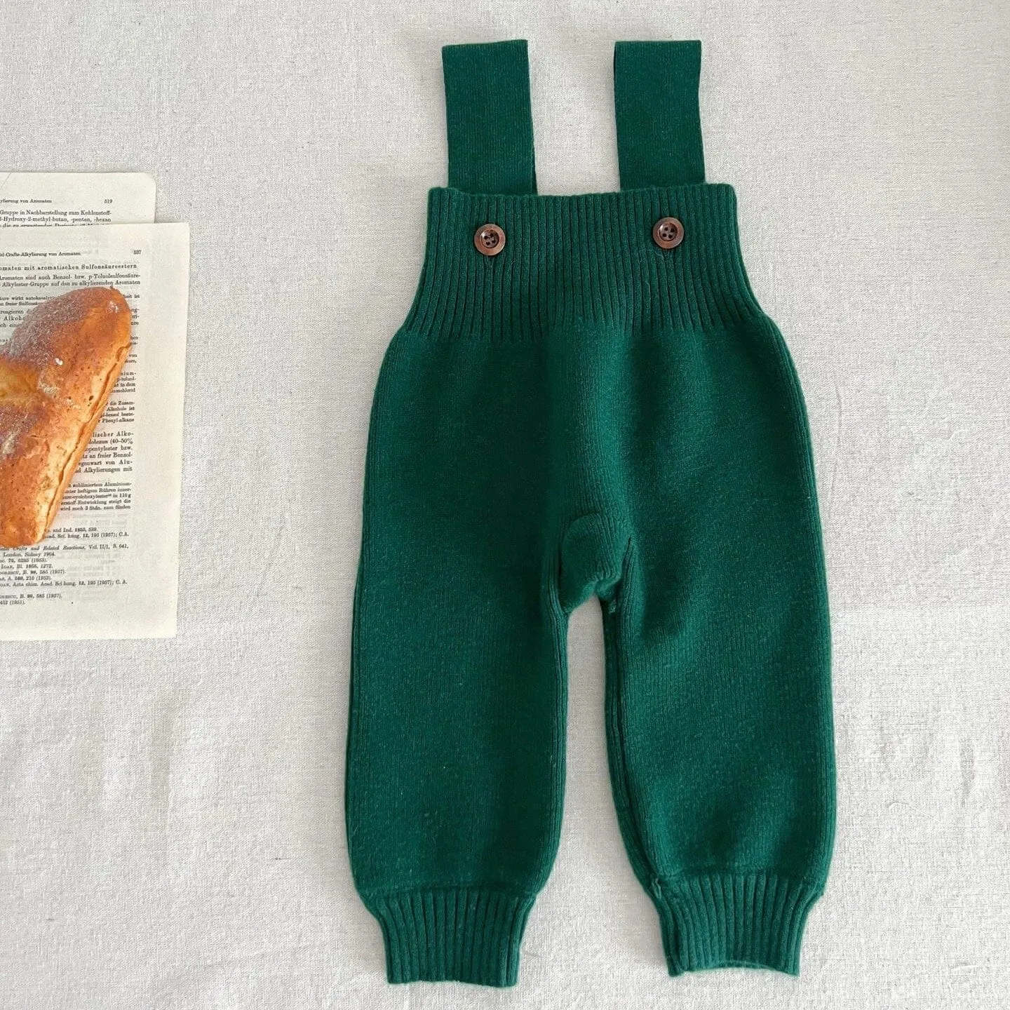 Solid Color Baby Knit Overalls