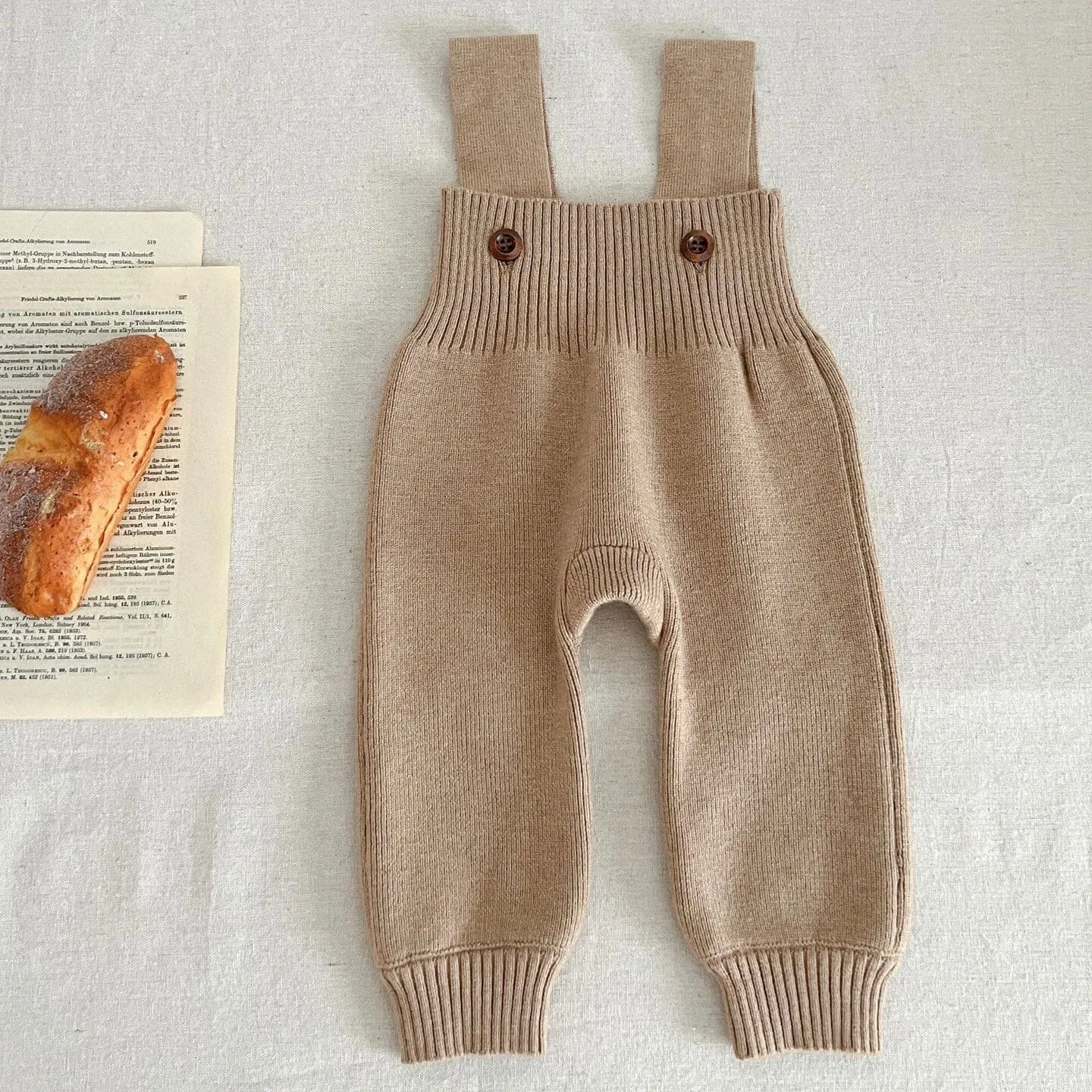 Solid Color Baby Knit Overalls