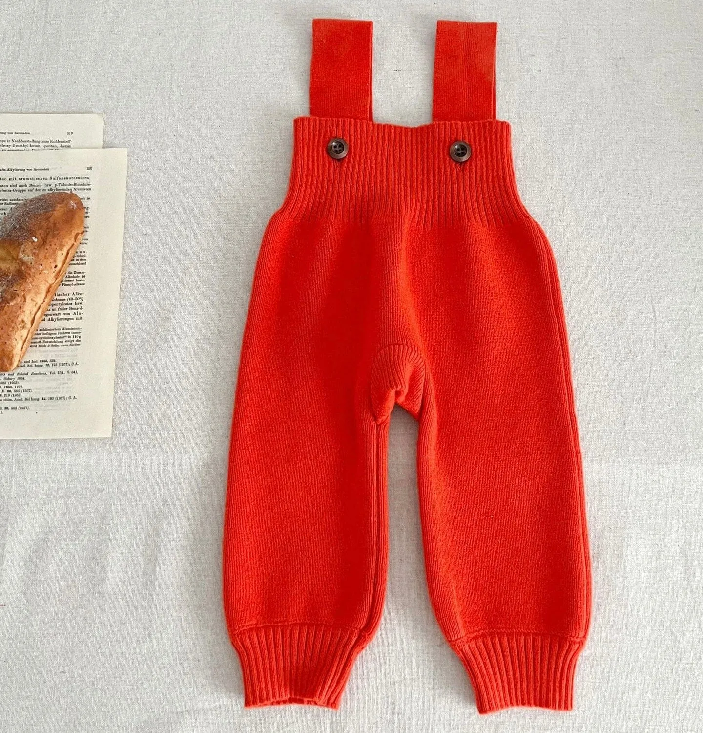 Solid Color Baby Knit Overalls