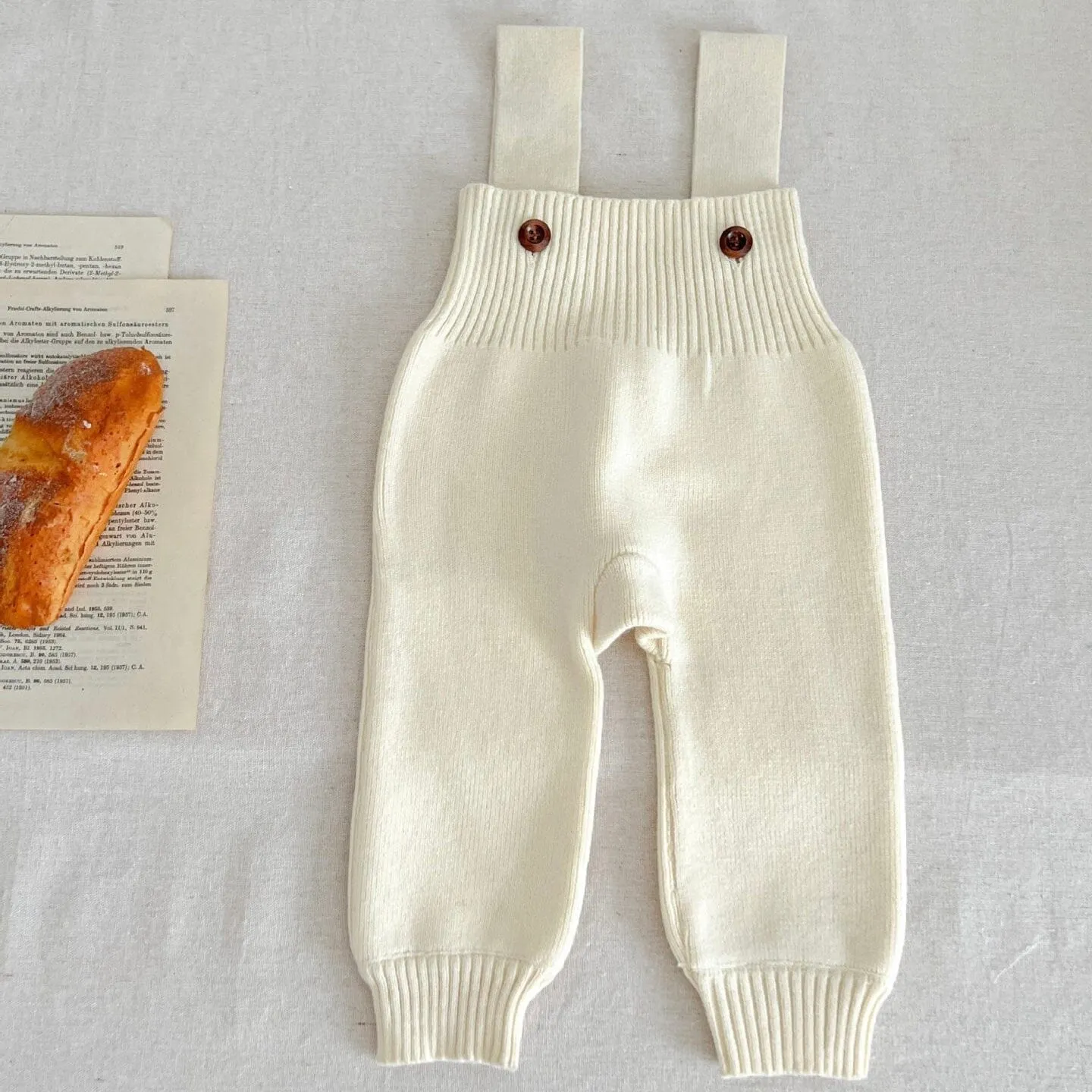 Solid Color Baby Knit Overalls