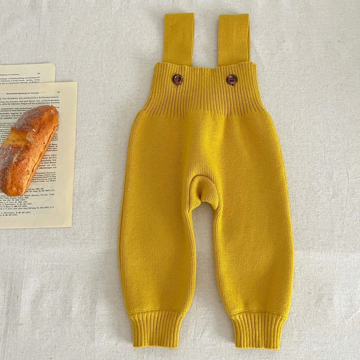 Solid Color Baby Knit Overalls