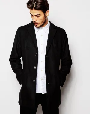 Stanley Adams Wool Rich Trench Slim Lapel Overcoat