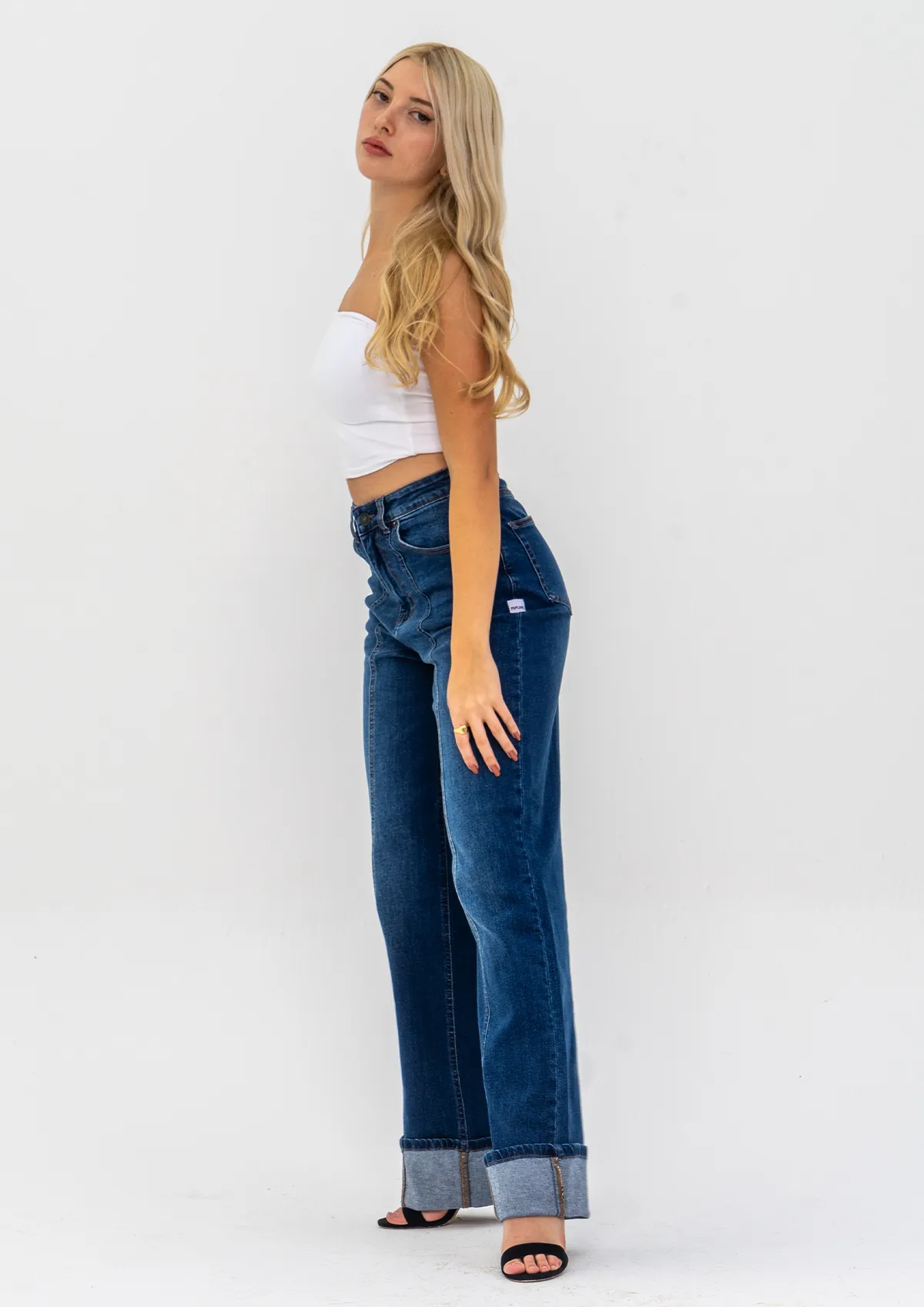 Turn Up Straight Leg Jeans