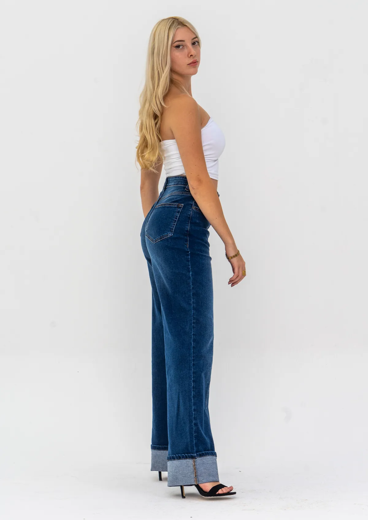 Turn Up Straight Leg Jeans