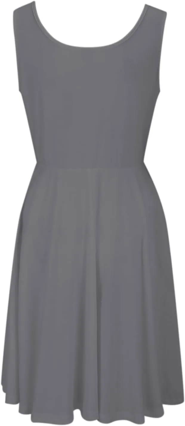 XOWRTE Women's 2025 Summer Sleeveless Sundress Casual Spring Beach Vacation Crewneck Shift Swing Tank Dress Solid Mini Dress