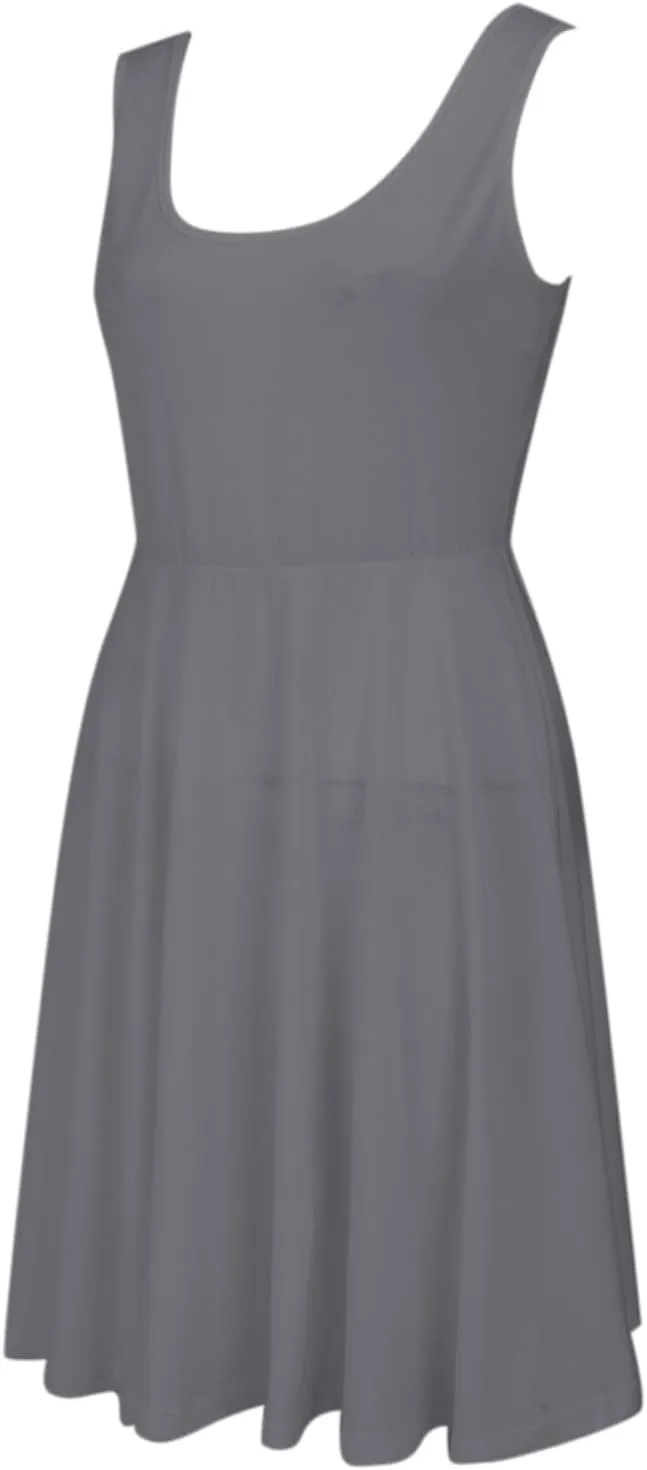 XOWRTE Women's 2025 Summer Sleeveless Sundress Casual Spring Beach Vacation Crewneck Shift Swing Tank Dress Solid Mini Dress